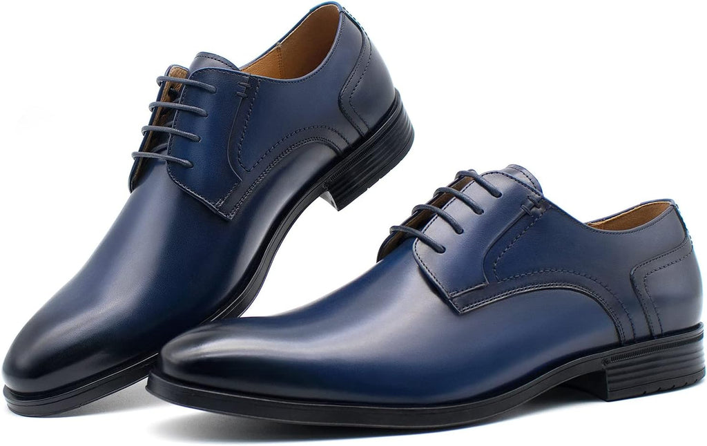 Men’s Slip On Oxford Dress Shoes Embossing Design Classic Lace Up Formal Oxford Shoes Moda Men’s Classic Modern Formal Oxford Wingtip Lace Up Dress Shoes for Business Wedding